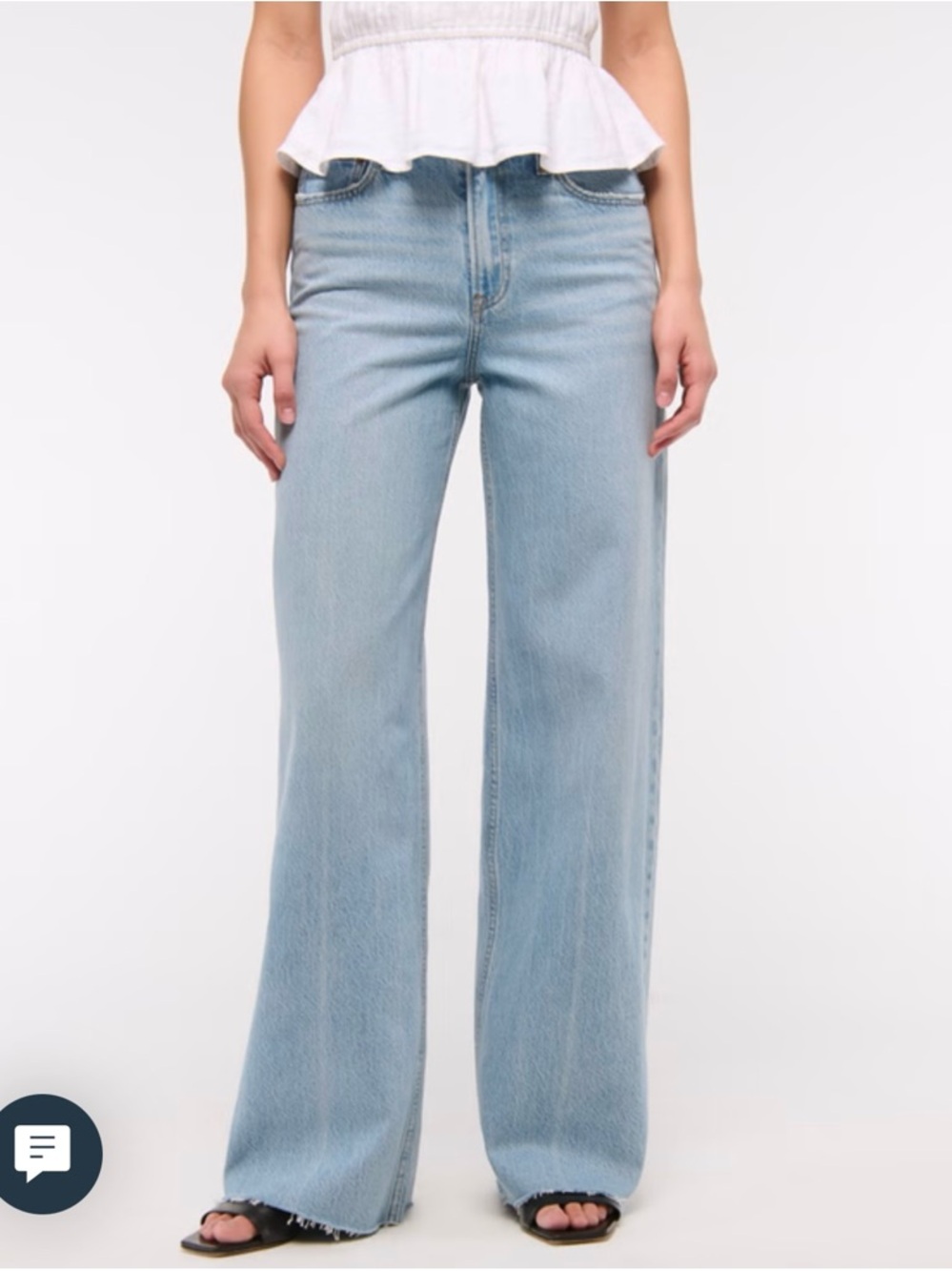 H&M Light Blue High-Rise Wide Leg Jeans Size 4 - Picture 2 of 4